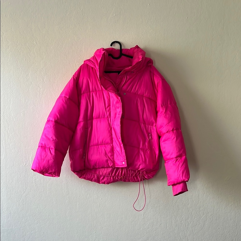 Hot Pink Puffer Jacket